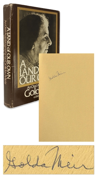 Golda Meir Signed Autobiography, ''A Land of Our Own''